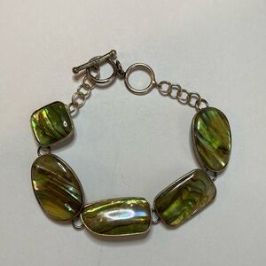 Vintage Abalone Shell Costume Bracelet